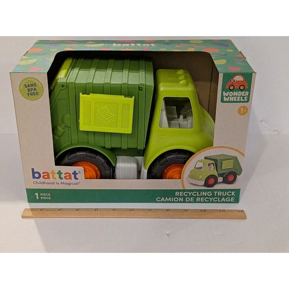 BATTAT Wonder Wheels Recycling Garbage Truck 3 Compartments Tilts New in Box